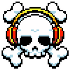 Pixel Dj Soft Skull Headphones - 400 X 400 Pixel Png