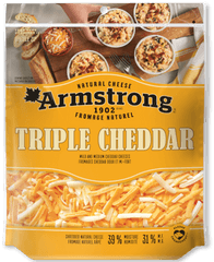 Triple Cheddar Shredded Cheese - Armstrong Cheese Png