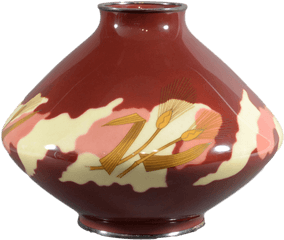 Stylish Japanese Cloisonne Enamel Vase By Ando Company - Vase Png