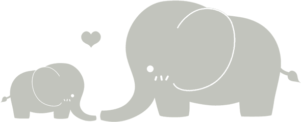 Infant Elephant Mother Silhouette Clip - Baby Elephant Mom Png