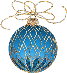 Christmas Ornament Clipart Teal For Free Download - Blue And Gold Christmas Clipart Png