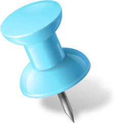 Blue Left Pushpin - Transparent Background Blue Push Pin Png