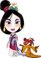 Disney Fanart Mulan Mushu Digitalart Chibipic - Mulan Fan Art Disney Transparent Png