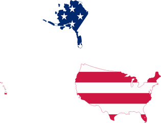 Flag Map Of The United States - Usa Map Flag Transparent Png