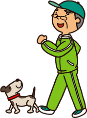 Senior Man Walking Dog Clipart Free Download Transparent - Cliparts Power Walking Png