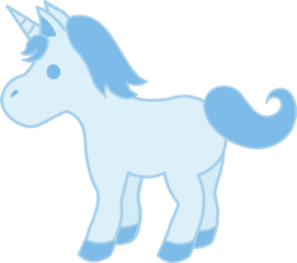 Download Svg Free Library - Cute Unicorn W Blue Png