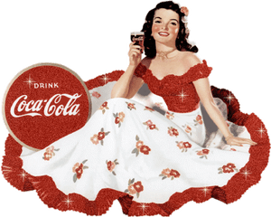 Coca Cola Girl 1940s Gif Click To See Her Sparkle - Coca Cola 1950 Gif Png