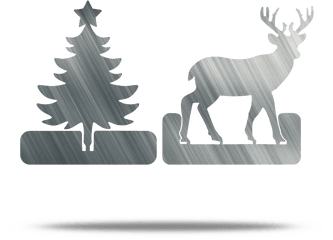 Tree U0026 Deer Folder Decor - Silhouette Christmas Tree Png