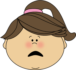 Scared Face Clipart - Sad Girl Face Cartoon Png