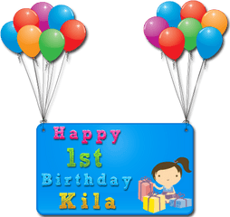 Download 1st Birthday Png Happy First - Celebration Banner