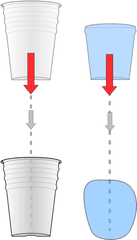 Cup And Water Falling Under Gravity - Gravity Water Drop Experiment Png