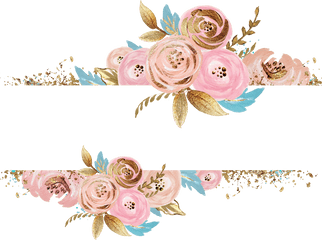 Flower Clipart - Rose Gold Floral Png