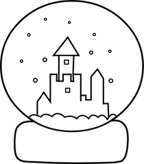 Cute Snow Globe Coloring Page - Christmas Snow Globes Coloring Page Png