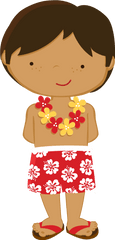 Clip Art - Hawaiian Boy Clipart Png