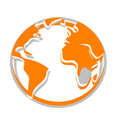 Orange Globe Logo - Earth Clipart Png Black And White