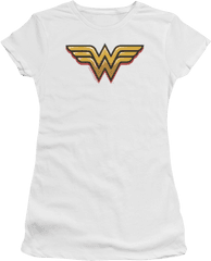 Junior Airbrush Wonder Woman Logo Dc Comics Shirt - Wonder Woman Png