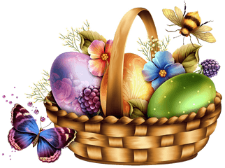 Clipart Png Happy Easter Day - Easter Egg Basket Png