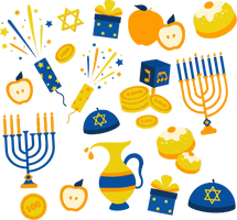 Hanukkah Yellow Design Celebrating For Happy Countdown - Free PNG