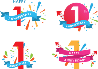 Happy Anniversary Icons - 1st Anniversary Logo Png Happy 1st Wedding Anniversary Png