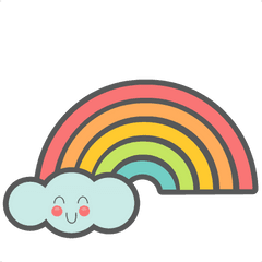 Cute Rainbow Svg Cut Files For Scrapbooking Silhouette - Clipart Cartoon Rainbow Cute Png