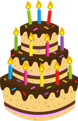 Birthday Cake Chocolate Clip Art - Transparent Background Birthday Cake Clipart Png