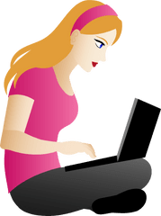 Laptop Clipart Png Bed - Person On Laptop Clipart