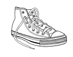 Converse Sneakers Drawing Clip Art - Converse Drawing Png