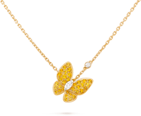 Two Butterfly Pendant - Vcaro3m300 Van Cleef U0026 Arpels Van Cleef And Arpel Butterfly Pendant Png