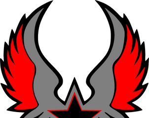 Red Star Emblem 2 Clip Art Icon And - Red Star With Wings Png