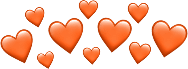 Download Png Source Orange Heart Heartcrown Emoji - Orange Heart Crown Transparent