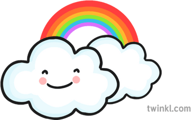 Clouds With Rainbow Illustration - Twinkl Cloud Rainbow Illustration Png