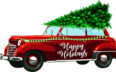 Auto Themed Christmas Gift Ideas - Christmas Car High Coche Antiguo Con Parachoques Png