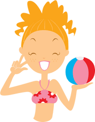 Beach Girl Ball Icon Iconset Dapino - Png Cartoon Beach Girl