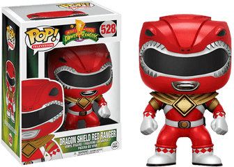 Power Rangers - Red Ranger Dragon Shield Us Exclusive Power Rangers Funko Pop Png