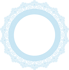 Pale Blue Lace Frame - Circle Png