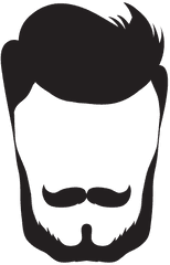 Goatee Drawing Simple Clipart Black And - Beard And Hair Clipart Png