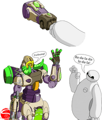 Orisa Baymax Sadayoshi Entertainment - Overwatch Bastion X Orisa Png