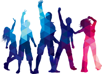 Group Dancing Silhouette Transparent - Group Dance Logo Png