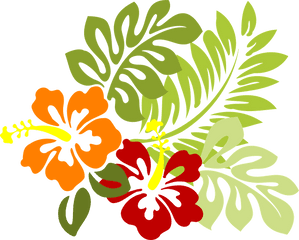 Flower Tropical Leaves - Free Vector Graphic On Pixabay Hibiscus Clip Art Png