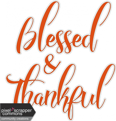 Autumn Blessed And Thankful Word Art Sticker Graphic By - Language Png