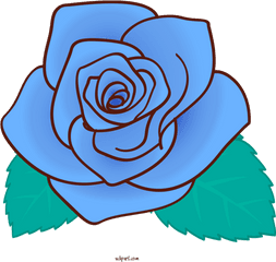 Transparent Flowers Rose Blue For - Blue Blue Rose Cartoon Png