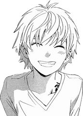 Anime Boy Smiling Drawing - Anime Boy Face Drawing Png