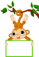 Cute Funny Cartoon Baby Monkey Clip Art - Baby Monkey Clip Art Png