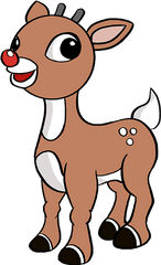 How To Draw Rudolph The Red Nosed - Step By Step Drawing Rudolph Png