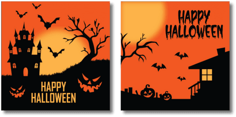 Halloween Banner Orange Sky Vectors - Graphics Png