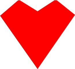 Png Red Heart Straight Lines - Clip Art