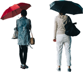 Op Pexels Cutout Females Umbrellas Rain - Rain Png