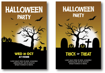 Halloween Banner Letterring Template - Horizontal Png