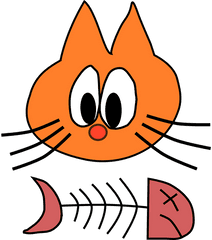 Cat Eat Fish - Free Vector Graphic On Pixabay Cat And Fish Bone Png