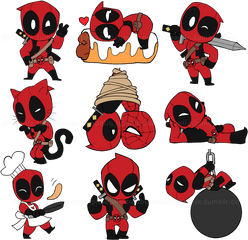 Head Clipart Deadpool Transparent Free For - Cute Chibi Deadpool Drawing Png